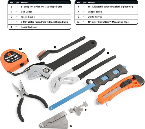 Miniatura 4 de Great Neck MS125 Juego de herramientas marinas de 125 piezas, regalos para hombres, regalos para papá, alta visibilidad, caja de herramientas