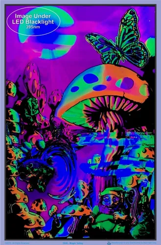 Miniatura 4 de Scorpio Posters Magic Valley - Póster de luz negra, flocado, 23 x 35 pulgadas