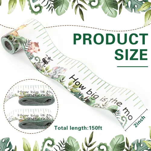 Miniatura 2 de Coume 2 rollos de cinta métrica para baby shower, de 2 pulgadas x 150 pies, cinta métrica de vientre para baby shower, regalos y suministros