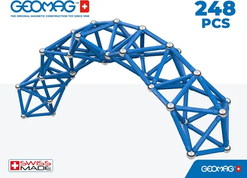 Miniatura 4 de Geomag Masterbox - Juguetes magnéticos para niños a partir de 8 años, 248 imanes educativos azules para niños, bloques magnéticos, azulejos