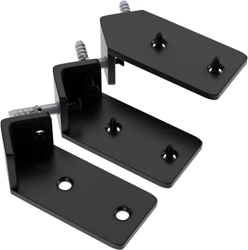 Soporte de estante de esquina, 5 pulgadas, paquete de 3 soportes ocultos de acero al carbono de 1/5 pulgadas de grosor, soportes industriales