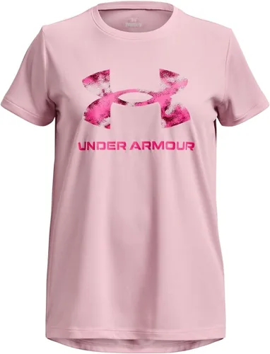 Under Armour Camiseta de manga corta con logotipo grande para niñas