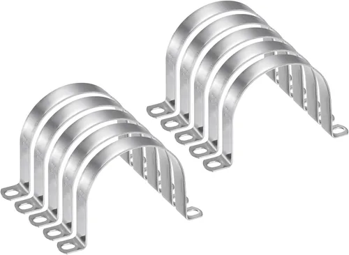 Miniatura 80 de HARFINGTON 10 abrazaderas de conducto de 5/16 pulgadas y 0.315 in, abrazadera de tubo M8 U, correa de tubo rígida de acero inoxidable, soporte