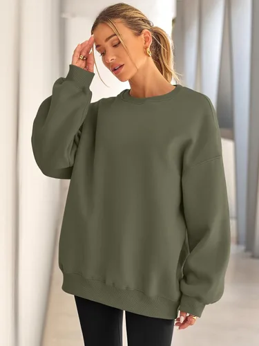 Miniatura 3 de EFAN - Sudaderas extragrandes para mujer, de vellón con capucha y cuello redondo, suéteres informales y cómodos, ropa de moda para invierno