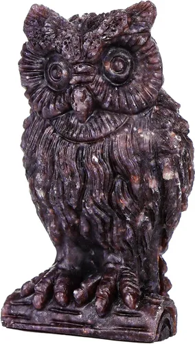 Miniatura 9 de SMQ Amethyst Crystal Owl Statue Hand Carved Gem Owl Figurine Animal Carvings Collective Reiki Healing Statue for Home Office Decoration