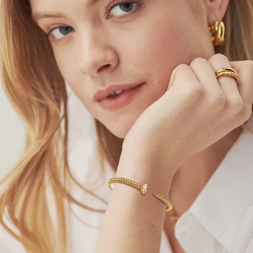 Miniatura 2 de Bemoly Pulsera de uñas para mujer, chapada en oro de 14 quilates, pulsera con inicial de tornillo, regalos inspiradores para niñas, pulsera ajustable