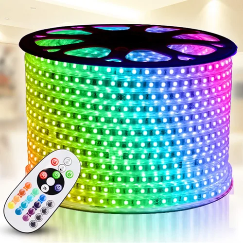 Miniatura 15 de Tira de luz LED de color blanco, AC 110-120V Flexible/Resistente al agua/Función de múltiples modos/Regulable SMD5050 Tira de luces LED de neón