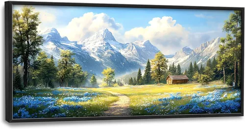 Miniatura 77 de Cuadros Grandes Enmarcados Arte de Pared para Sala de Estar, Lobos del Bosque Decoración de Pared de Gran Tamaño Lobo Animal Impresión en Lienzo