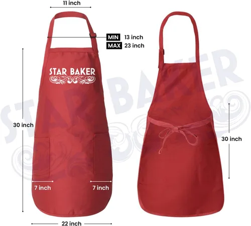 Miniatura 9 de Donkey Tees Star Baker Delantal - Amateur Baker American British Baking Show Pastelería Chef Regalo Delantal de Cocina, Beige Bronceado