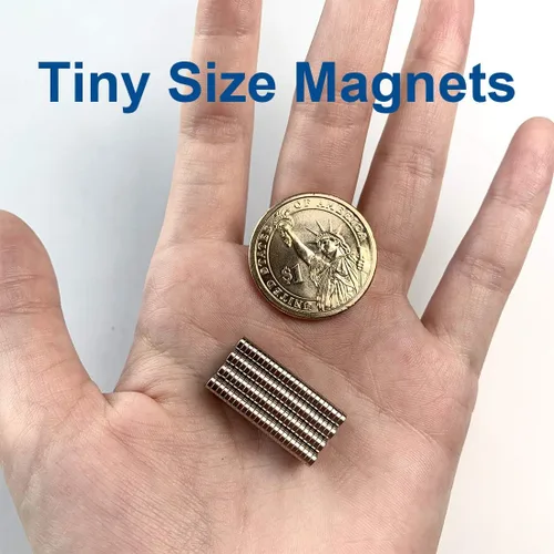 Miniatura 3 de 300 imanes pequeños de 0.118 x 0.039 in (tamaño real), pequeños imanes redondos pequeños para impresión 3D, modelos pequeños en miniatura, vienen