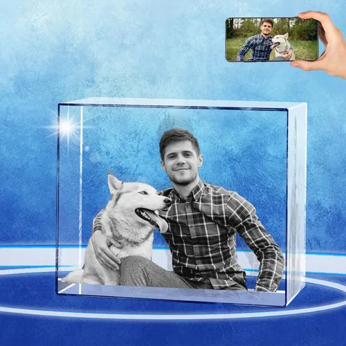 Miniatura 18 de Regalos conmemorativos personalizados para mascotas, marco de fotos de cristal 3D de perros o gatos, marco de fotos grabado con láser personalizado