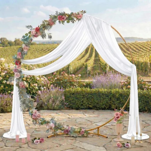 Miniatura 3 de MDS Paquete de 2 paneles de cortina para arco de boda (30 pulgadas de ancho x 20 pies de largo) tela de gasa transparente para boda, ceremonia