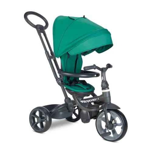 Miniatura 16 de Joovy Tricycoo 4.1 triciclo para niños con 4 etapas con neumático delantero extra ancho, manija para padres extraíble y ajustable, arnés