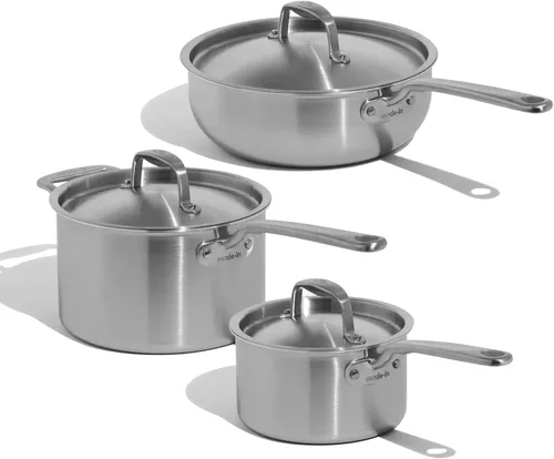 Miniatura 7 de Made In Utensilios de Cocina - Juego de 6 Piezas de Utensilios de Cocina de Acero Inoxidable - Revestimiento de 5 Capas - Incluye Sarténes, Cacerola
