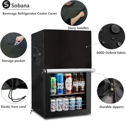 Miniatura 3 de Cubierta para refrigerador y enfriador de bebidas para la mayoría de minineveras de cerveza o vino de 3.2 pies cúbicos, impermeable, a prueba