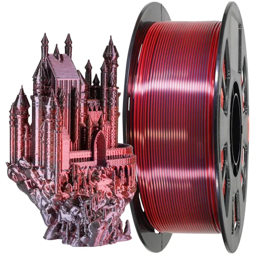 Miniatura 13 de MIKA3D Paquete de 6 carretes de filamento bicolor para impresora 3D de 1.75mm, filamento de seda PLA para impresión 3D, 6 carretes – seda
