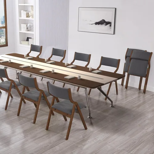 Miniatura 10 de Ball & Cast Juego de 2 sillas de comedor plegables tapizadas, sillas plegables de madera, 2 unidades, sillas portátiles de oficina para reuniones