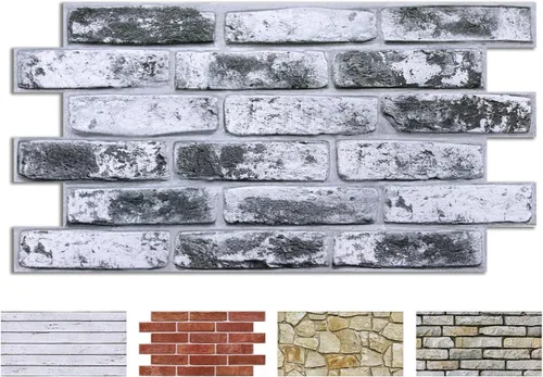 Miniatura 21 de COMSTICKC 3D Whitewash Faux Brick Wall Panel Peel and Stick Wall Covering, 12 Pcs of 22.8" x 11.8", 3D Brick Wall Stickers, UrltraLight PVC Self