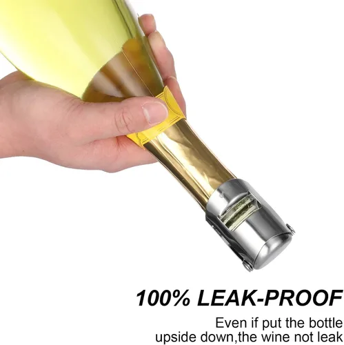 Miniatura 2 de OWO Tapones para botellas de champán de acero inoxidable, corcho de champán reutilizable y tapón ahorrador, Prosecco a prueba de fugas y tapón