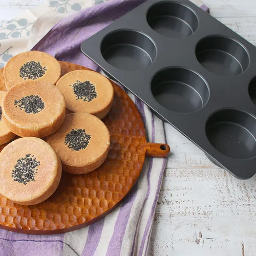 Miniatura 8 de 2 moldes para magdalenas con tapa, antiadherente de 3.6 pulgadas, molde recto para magdalenas para 6 tazas, molde para panecillos de hamburguesas 2