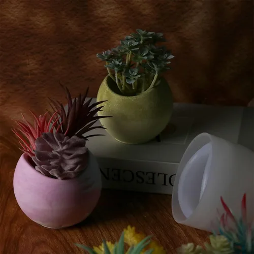 Miniatura 5 de Maceta geométrica de silicona, molde para suculentas, jarrón, cactus, molde de hormigón, resina epoxi, portavelas, yeso, cemento, arcilla