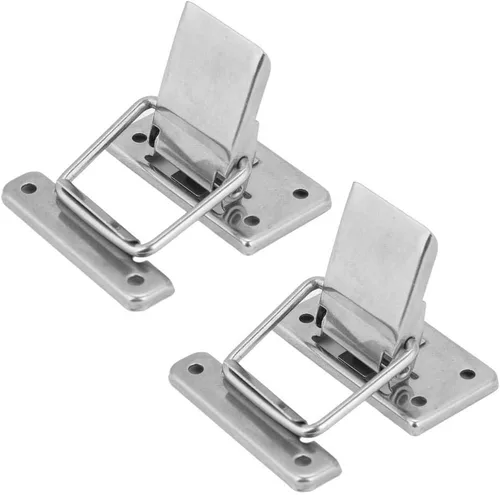 Miniatura 6 de Hilitand 2 unids Hardware Caja de gabinete de acero inoxidable Cerradura Cerradura de resorte cargado cerrojo de palanca