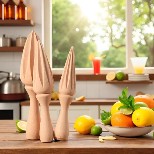 Miniatura 6 de Exprimidor de cítricos de madera – Escariador manual portátil de limón/naranja Herramienta exprimidora de frutas para el hogar, cafetería y bar
