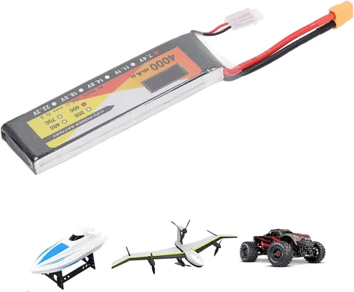 Miniatura 7 de TOPINCN Batería RC Lipo, 4000mAh Tasa de descarga de energía 2S Plug Connector LiPo Batería, 7.4V 60C Vehículos de control remoto Batería