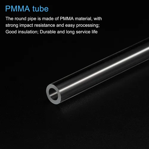 Miniatura 4 de MECCANIXITY Tubo acrílico transparente rígido redondo tubo 0.157 in (5/32") ID 0.315 in (5/16") OD 10" para lámparas y linternas, sistema