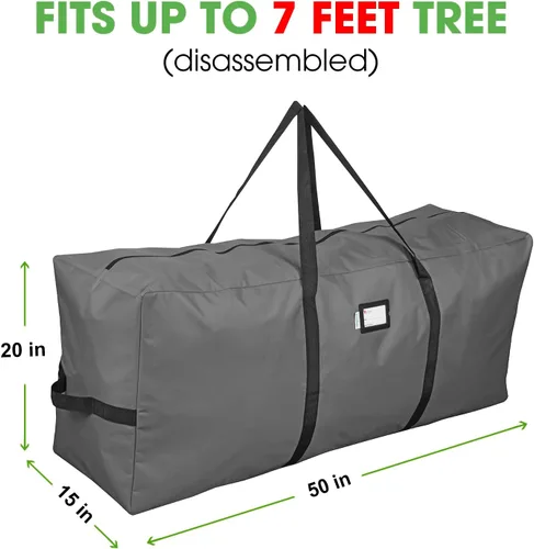 Miniatura 4 de Bolsa de almacenamiento para árbol de Navidad que se adapta hasta a 2 m Árbol navideño desmontado de 50 x 15 x 20 pulgadas, contenedor, caja de Gris