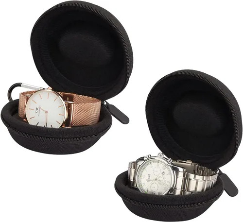 Miniatura 8 de LETURE Caja de almacenamiento individual para relojes de viaje, resistente a los golpes, caja de almacenamiento de relojes inteligentes