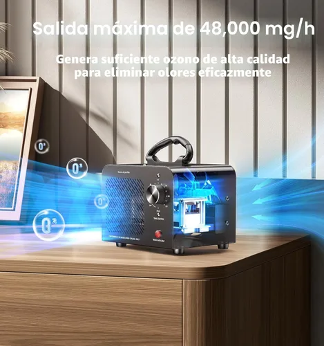 Miniatura 3 de Generador de ozono de 48,000 mg, máquina comercial de ozono para eliminación de olores, desodorizante purificador de aire ionizador de O3 de alta