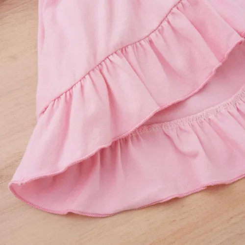 Miniatura 3 de Toddler Baby Girls Soft Suit Valentine's Day Ruffles Tops Heart Printed Flare Pants Swaddling Blankets for Baby