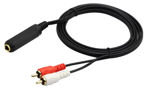 Miniatura 8 de Cable divisor en Y RCA de 0.250 in a 2, chapado en oro de 0.250 in (1/4 pulgadas), TRS hembra a 2 (dual) RCA macho estéreo audio Y Splitter Cable 12