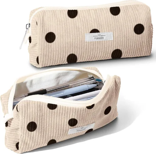 Miniatura 15 de Bolsa para Lápices Estuche para Bolígrafos, Organizador Pequeño de Pana Suave para Lápices con Cremallera, Lindo Estuche para Lápices Artículos