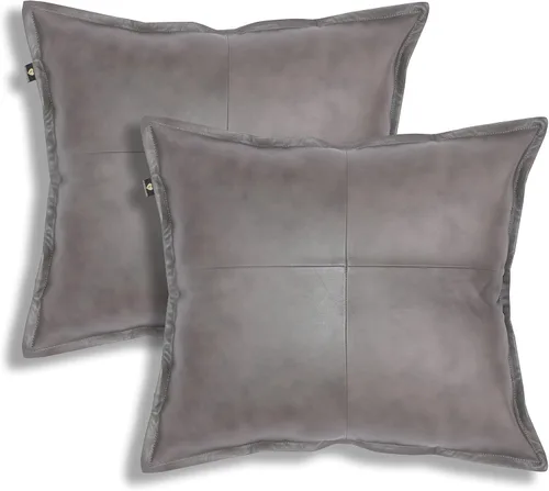 Miniatura 27 de LL LEATHER LOVERS Funda de almohada de piel de cordero - Funda de cojín para sofá, fundas decorativas para sala de estar y dormitorio, 20 x 20 Negro