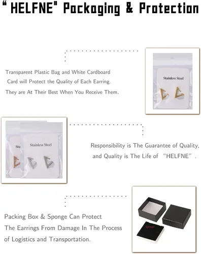 Miniatura 3 de HELFNE Aretes de cartílago hechos a mano con triángulo de oro de 14 quilates para mujer de oro real pequeños aretes geométricos de plata