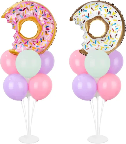 Miniatura 40 de Kit de soporte para globos de fiesta de fútbol 2 juegos con 2 globos de rugby de aluminio tipo bola, centro de mesa temático de fútbol para mesas