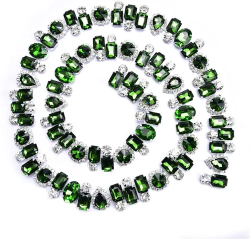 Miniatura 7 de Cadena de garra de diamantes de imitación de flor de 1 yarda Soldadura Código de cristal de diamante Recorte DIY Collar Cinta Ropa Accesorios