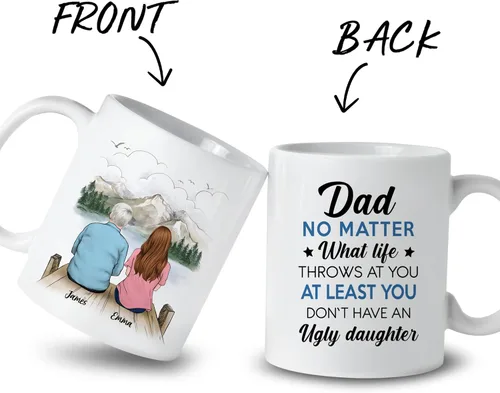 Miniatura 2 de Gossby Taza personalizada para padre - Regalos para padre, regalos para padre, mejores tazas de café para padre, taza personalizada para papá. Padre