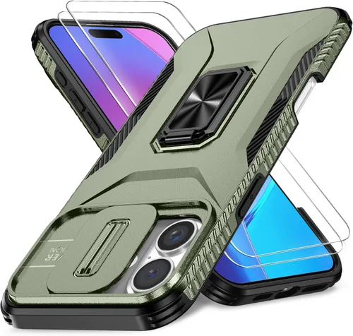 Miniatura 33 de Funda HakkTaoo para iPhone 13/iPhone 14 de 6.1 Pulgadas con Funda Deslizante para Cámara + Protector de Pantalla (2 Paquetes), Funda Protectora a