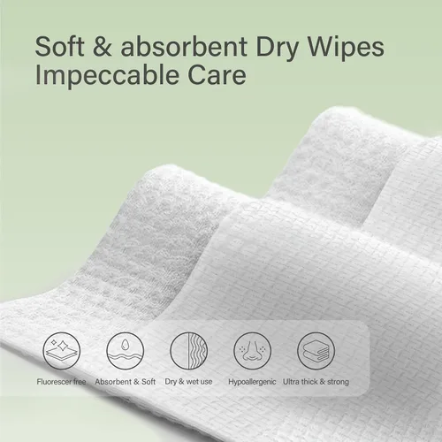 Miniatura 4 de Unifree Toallas faciales I Towel I Dry Wipes I Makeup Remover I Clean Facial Pañuelos en caja, tamaño grande 11.8 x 9.8 pulgadas, 50 unidades por