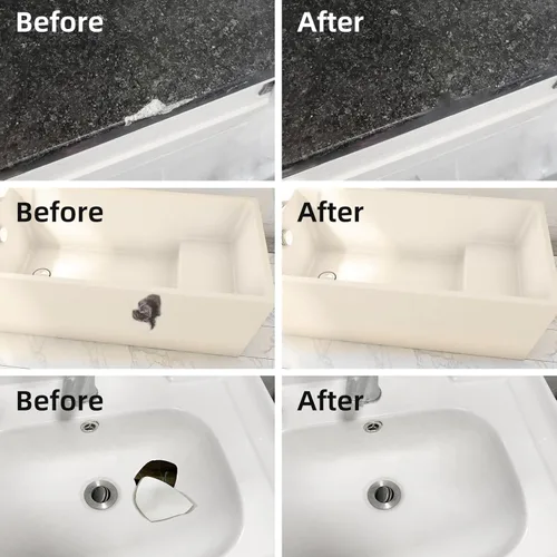 Miniatura 4 de Kit de reparación para bañera y ducha de fibra de vidrio, color blanco, kit de reparación de azulejos de porcelana de 3.7oz, kit de reparación