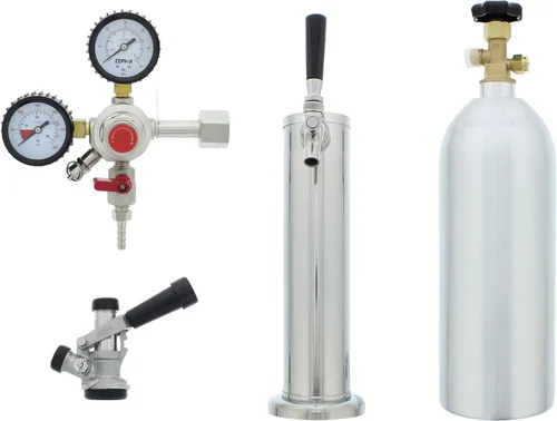 Miniatura 2 de Zephyr Kit de grifo único Presrv™ - Incluye un grifo, torre de acero inoxidable, línea de cerveza, línea de gas, regulador, tanque de CO2