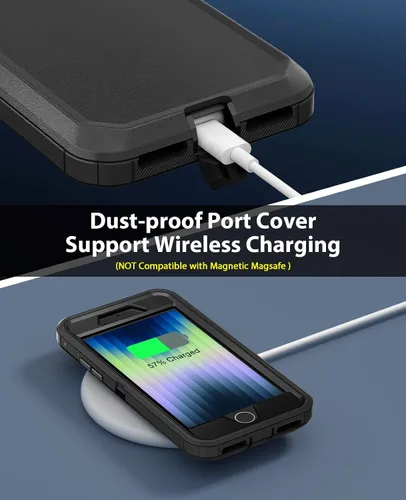 Miniatura 5 de Jelanry para iPhone 5/ 5S/ SE 1ª Generación (2016) Funda de uso rudo resistente a prueba de golpes de doble capa, carcasa protectora deportiva