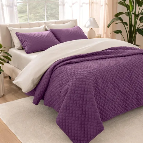 Miniatura 14 de Bare Home Juego de colcha – Full/Queen – Decoración ligera de cama – Alternativa de edredón – Colcha acolchada para todas las estaciones 04 - Gris
