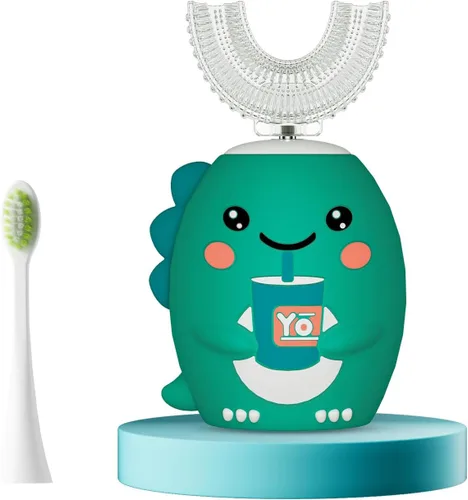 Miniatura 10 de Cepillos de dientes eléctricos para niños, cepillo de dientes ultrasónico en forma de U, cepillo de dientes recargable para niños con temporizador