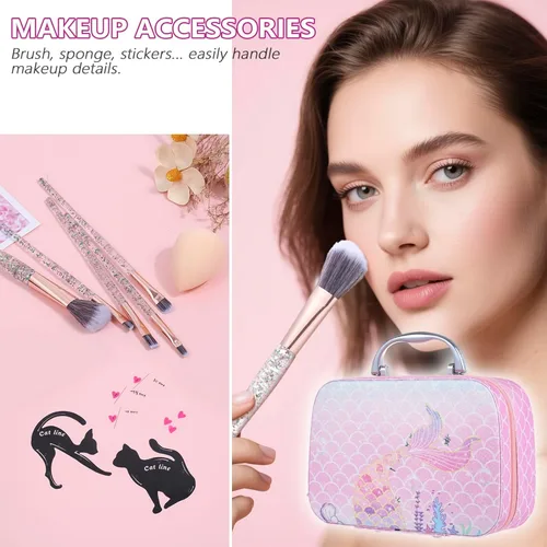Miniatura 5 de Kit de maquillaje para niñas, juego de maquillaje para adolescentes principiantes, juego de regalo de maquillaje para mujeres con caja