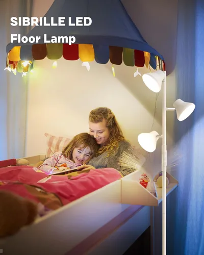 Miniatura 8 de SIBRILLE - Lámpara de pie LED, lámpara de pie moderna de 36W con control remoto y táctil, 4 temperaturas de color, lámpara de pie con 3 luces