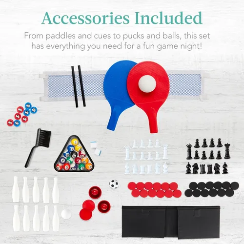 Miniatura 7 de Best Choice Products Serie de mesas de juegos múltiples – Mesas de juego interactivas 4 en 1 y 11 en 1 para niños con futbolín, hockey sobre aire